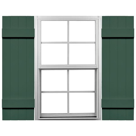 Ekena Millwork 14-in. W x 47-in. H Mid-America Vinyl, Standard Size Four Board Joined Shutters, 028, Forest Green, PR 00031447028